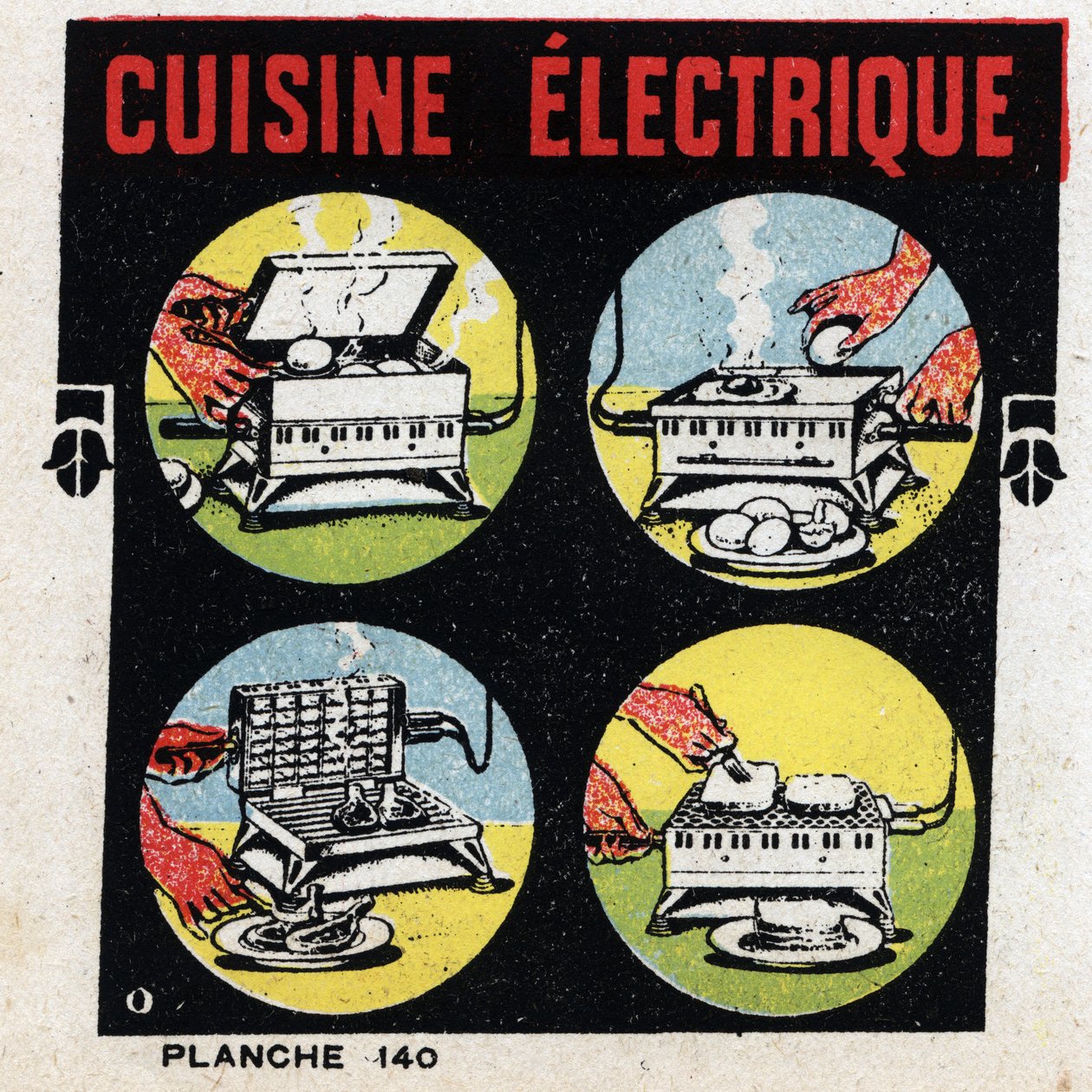 Household uses of electricity: electric kitchen with grill. Anonymous illustration from 1925. Private collection. 作者 匿名匿名