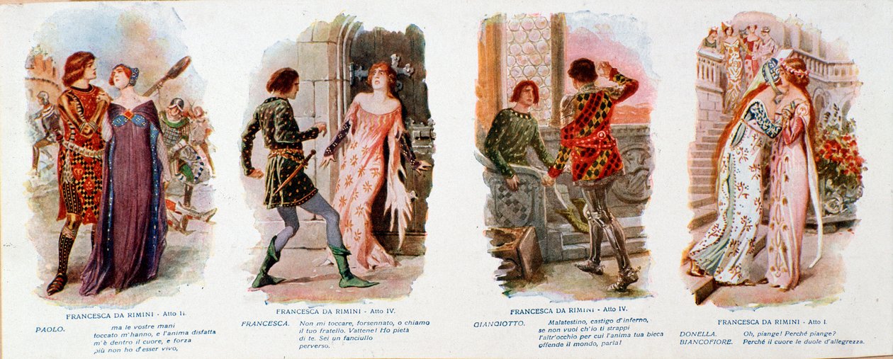Illustrations for Francesca da Rimini, opera by Zandonai 作者 匿名匿名