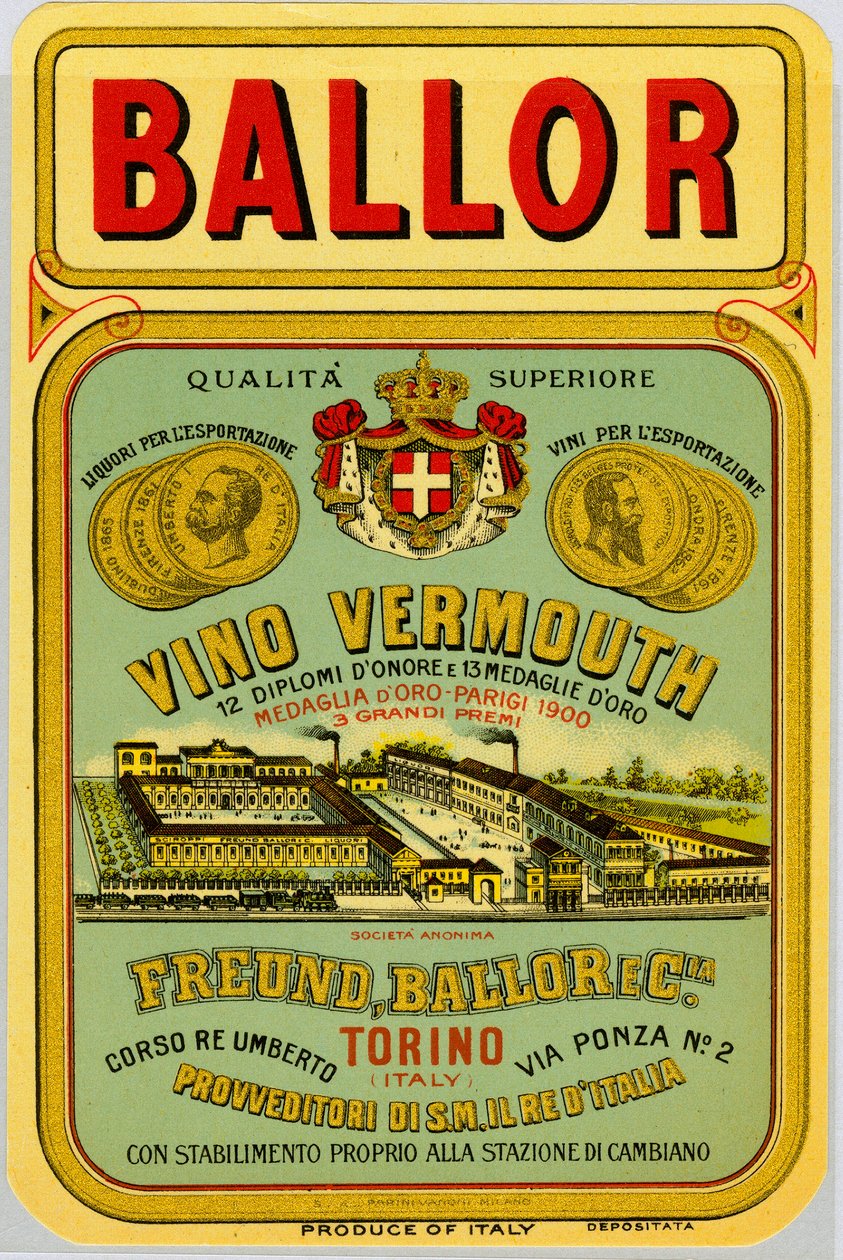 Italian vermouth alcohol advertisement, late 19th century 作者 匿名匿名