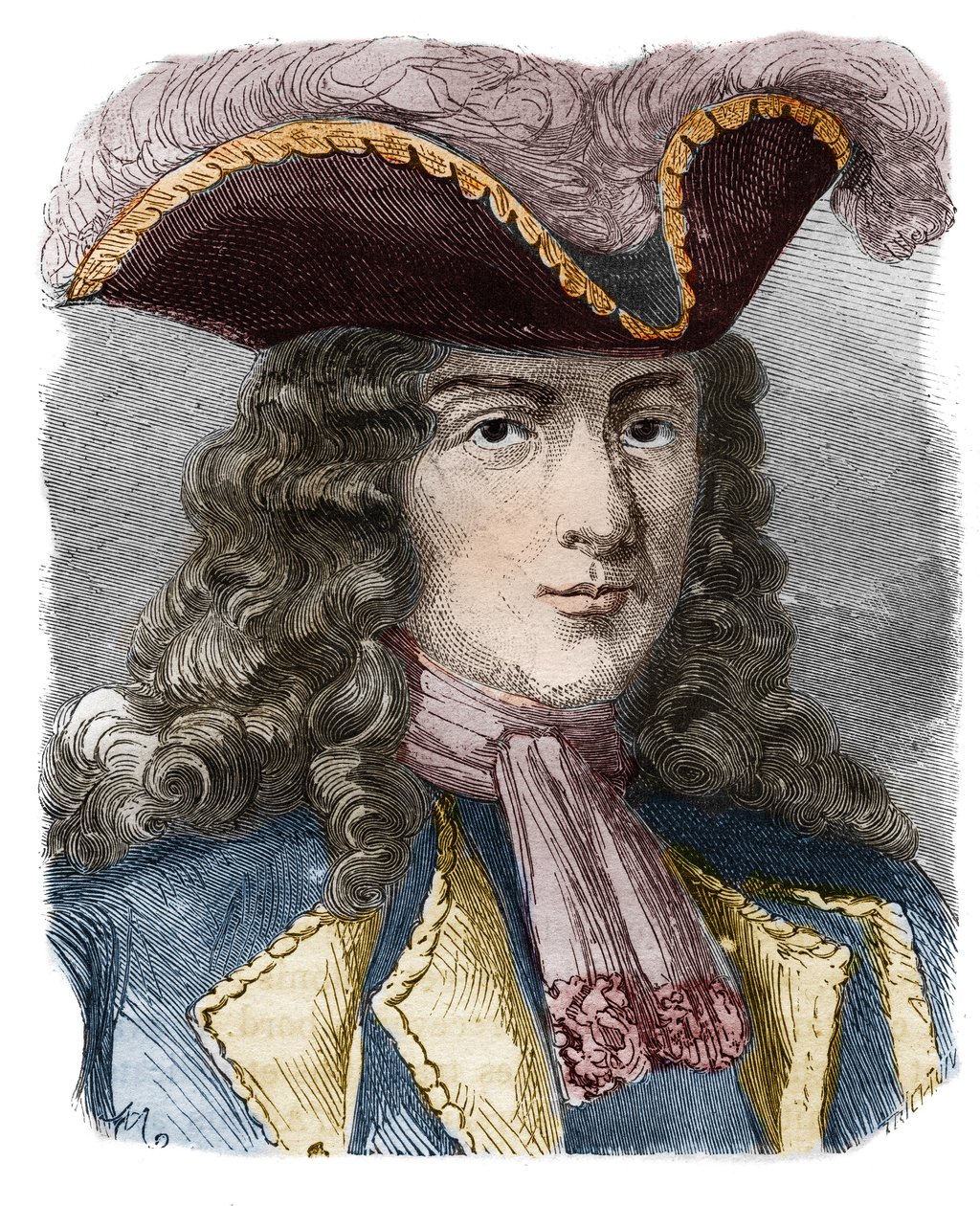 Jean-Bernard Louis de Saint Jean，Pointis男爵（1645-1707），法国海军上将和私掠者。19世纪的雕版画。私人收藏。 作者 匿名匿名