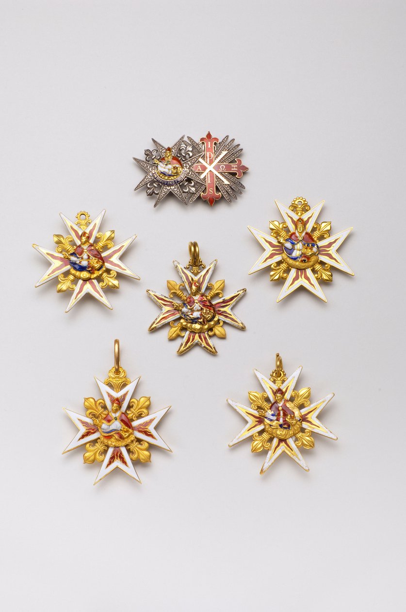 两西西里王国（Two Sicilies）--圣一月勋章--高级：由一块圣一月勋章牌和一块圣乔治君士坦丁勋章牌组成的宝石 作者 匿名匿名