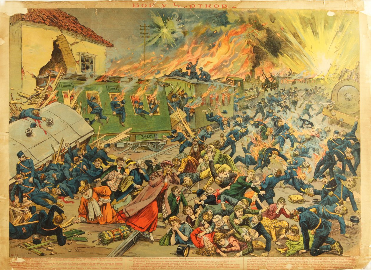 La bataille a Tchortkiv (Tchertkov) 1914 - The Battle at Czortkow par Anonymous 作者 匿名匿名