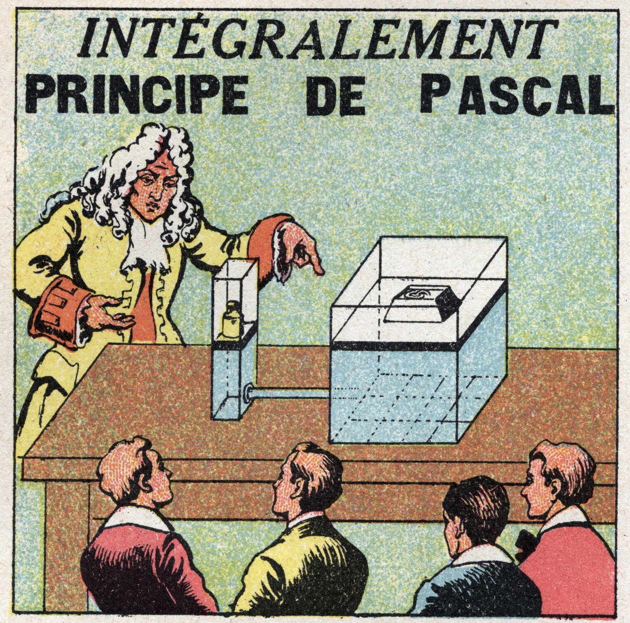 Liquid balance: principle of Blaise Pascal (1623-1662). Anonymous illustration from 1925. Private collection. 作者 匿名匿名