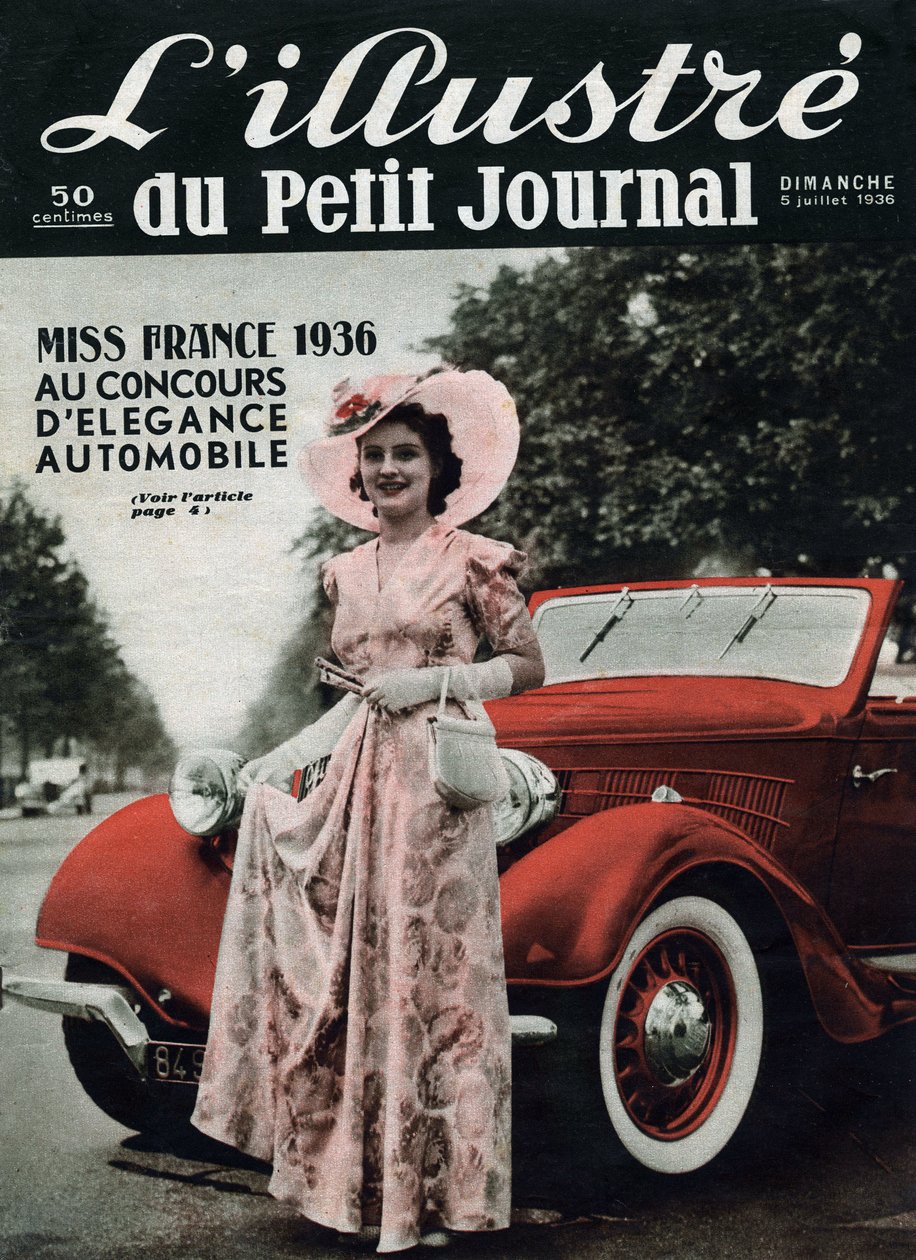 Lynne Lassal Miss France 1936 at the automotive elegance contest. One of the journal “” L