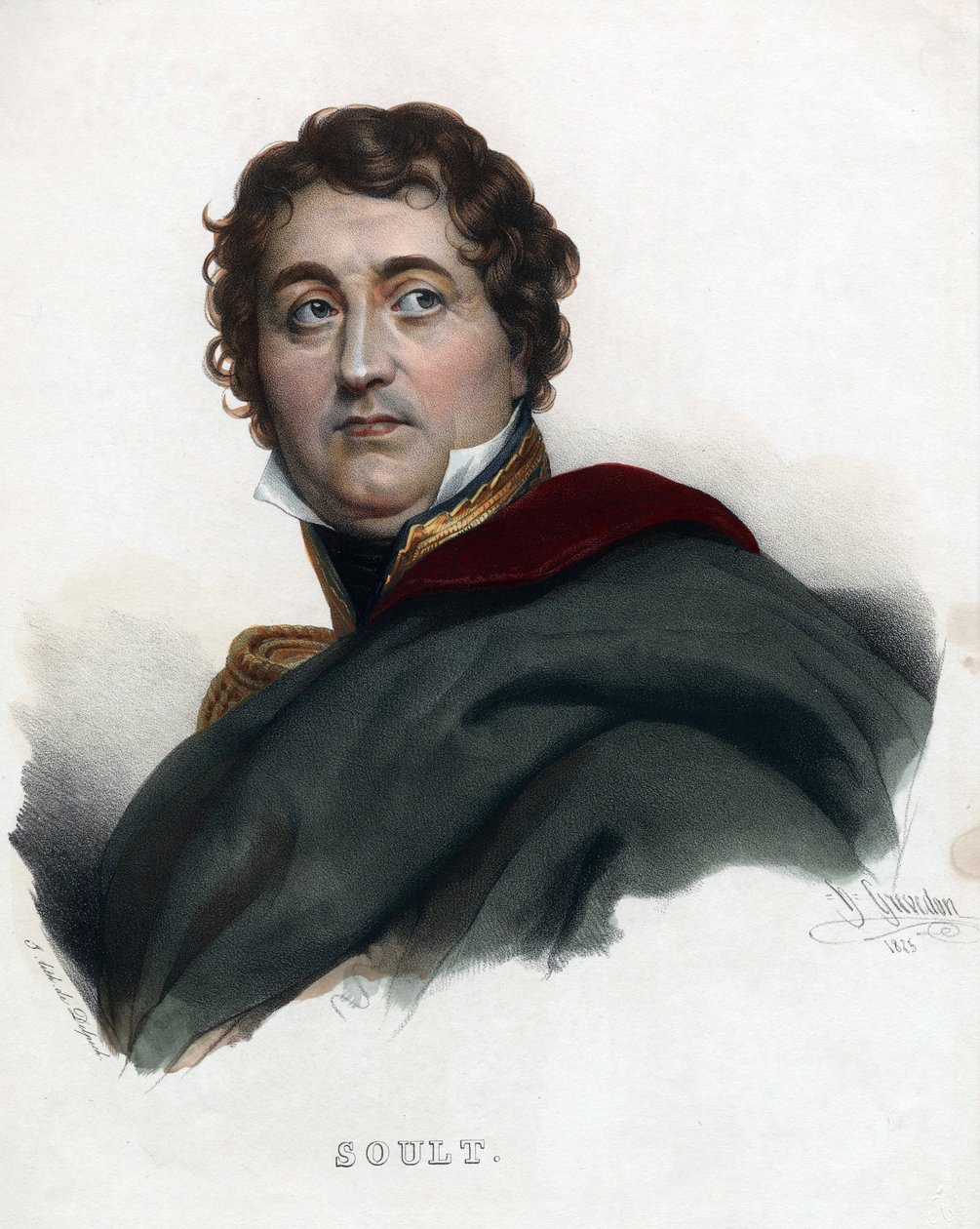 尼古拉-让-迪厄（Jean-de-Dieu）-苏尔特元帅 - 佚名 - 1835年 - 石版画，水彩画 - 32x24 - 私人收藏 作者 匿名匿名