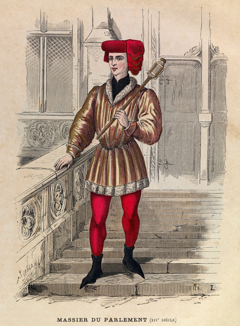 Massier du parlement de Paris au 14th century - Mace bearer of the Paris Parlement 作者 匿名匿名