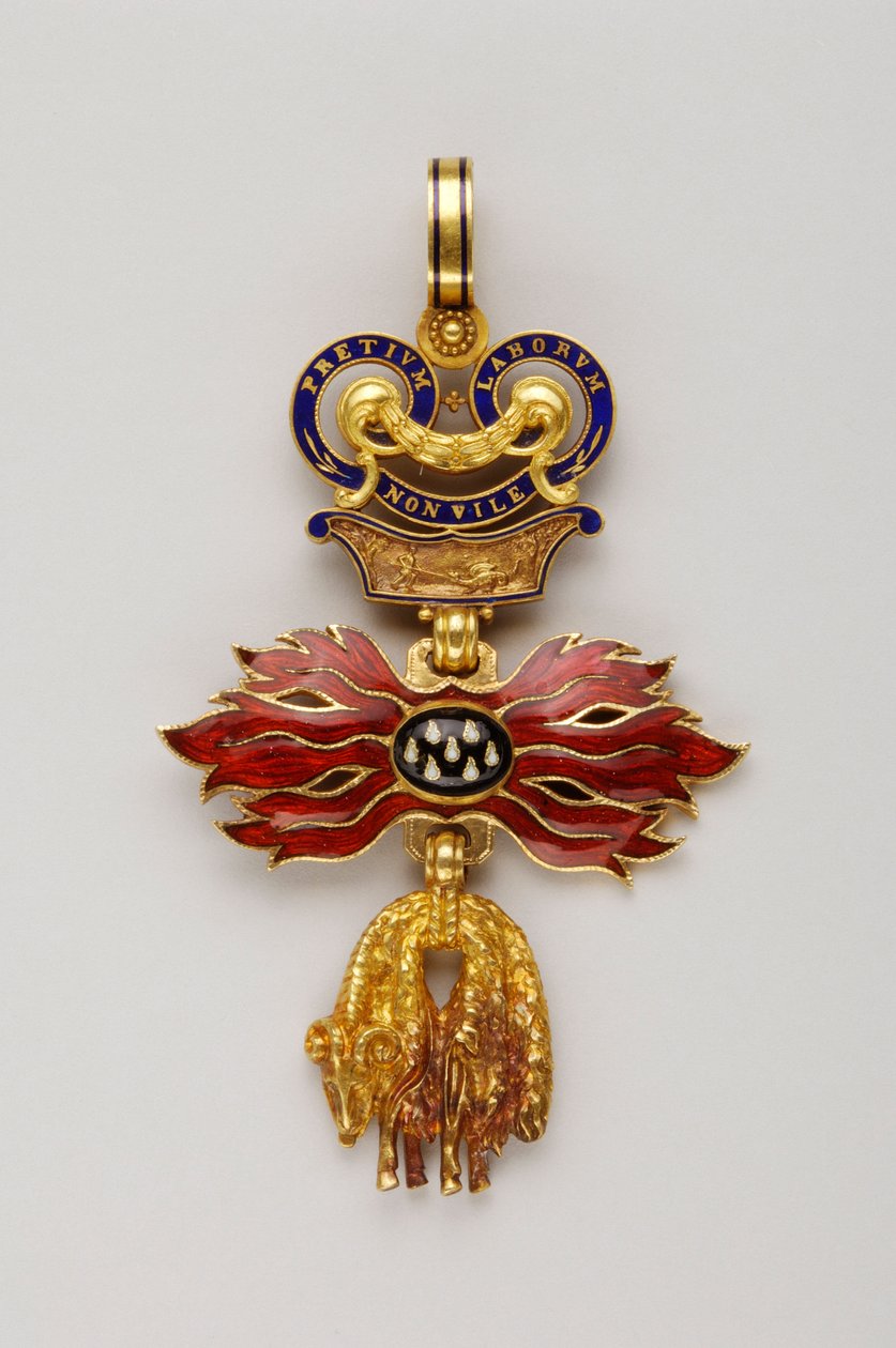 Order of the Golden Fleece: Austrian Golden Fleece - Reduced badge - 1850-1900 - Gold and emals - H 6.2 cm; W 4.1 cm; Weight: 20 g - Private collection 作者 匿名匿名