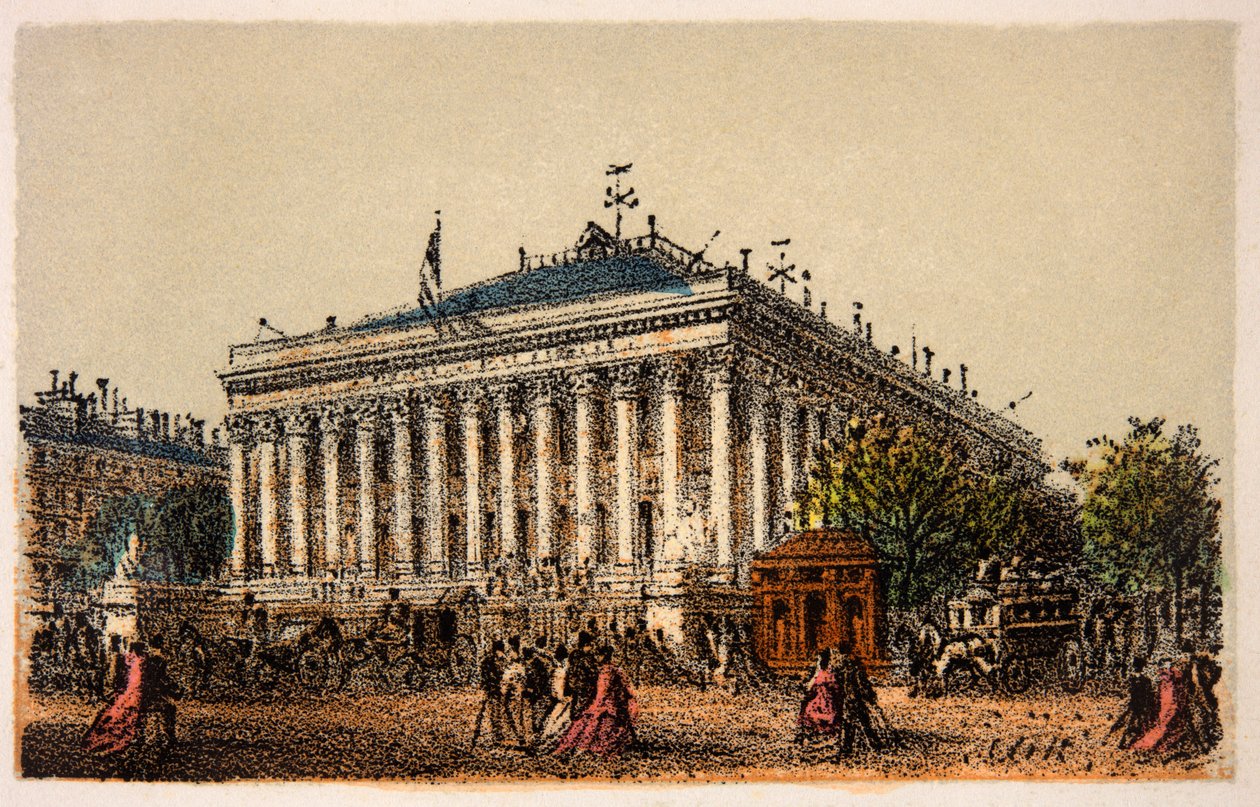 1874年的巴黎。La Bourse，私人收藏 作者 匿名匿名