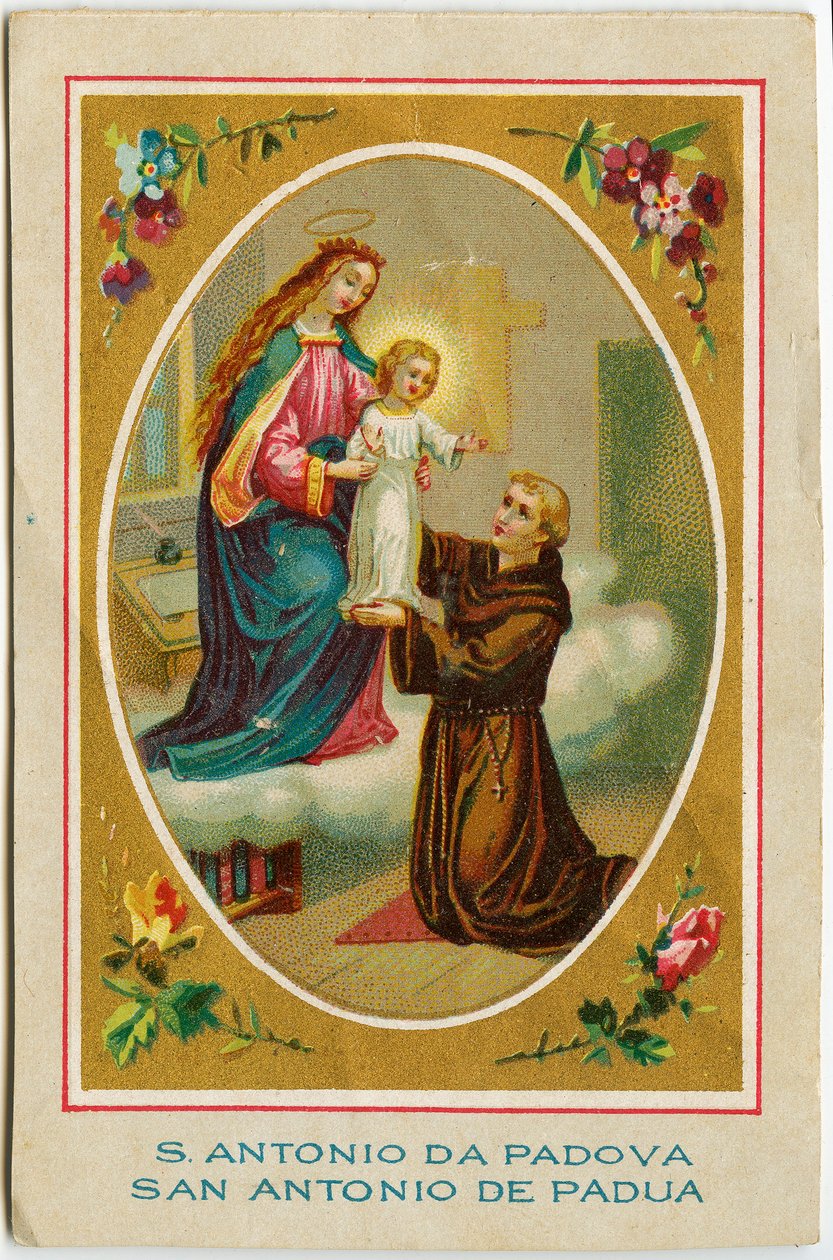 Pious image: Anthony of Padua or Anthony of Lisbon (chromolithography) 作者 匿名匿名