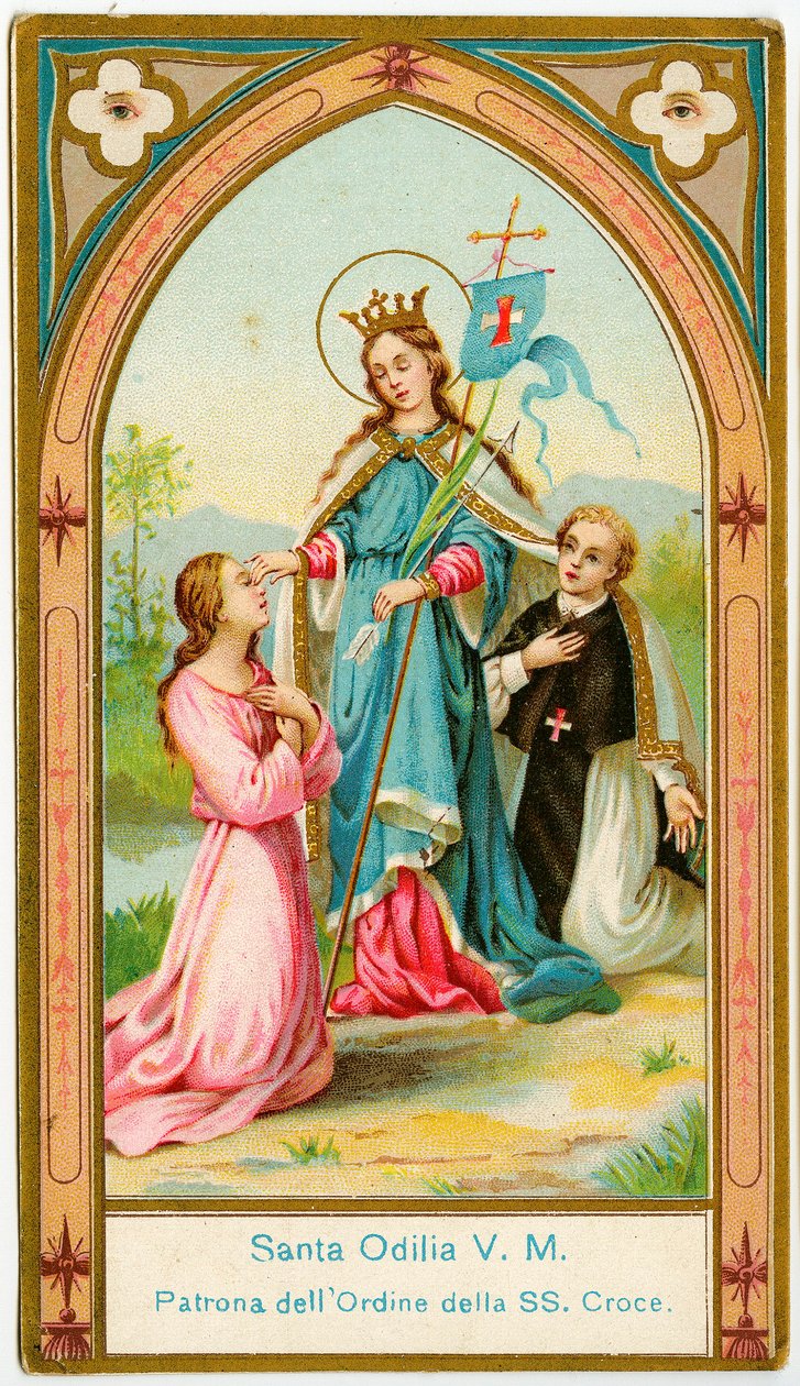 Pious image: St Odile of Alsace patroness of the Canons Regular of the Order of the Holy Cross (chromolithography) 作者 匿名匿名