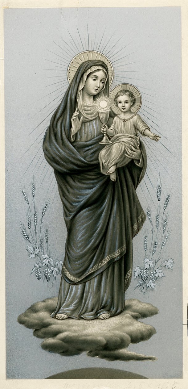 Pious image: Virgin and child with the Blessed Sacrament (engraving) 作者 匿名匿名
