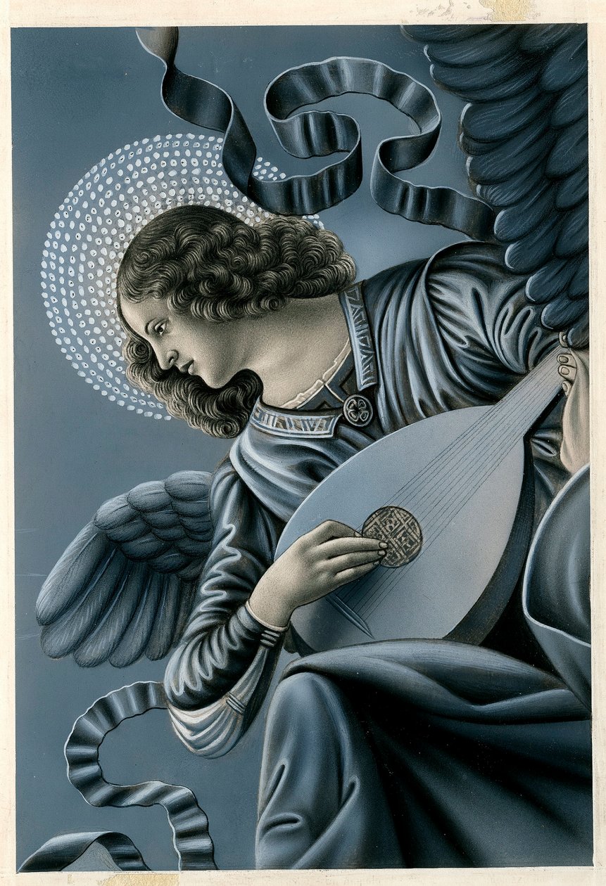 虔诚的形象：Melozzo da Forli 壁画后的音乐家天使（印刷品） 作者 匿名匿名