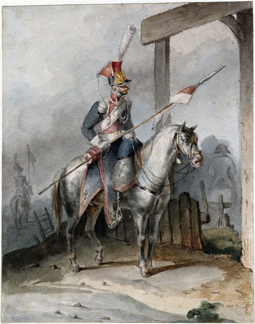 Polish chevauleger of the French Imperial Guard - Anonymous - ca 1808 - Watercolour on paper - 20,6x16,2 - Private Collection 作者 匿名匿名