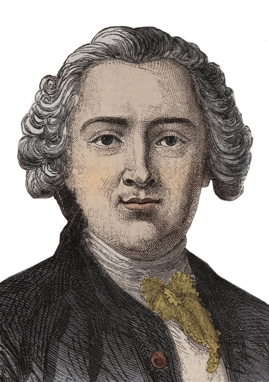 克劳德-阿德里安（Claus- Adrien）-赫尔维尤斯（1715-1771）英国哲学家的肖像版画--版画 作者 匿名匿名