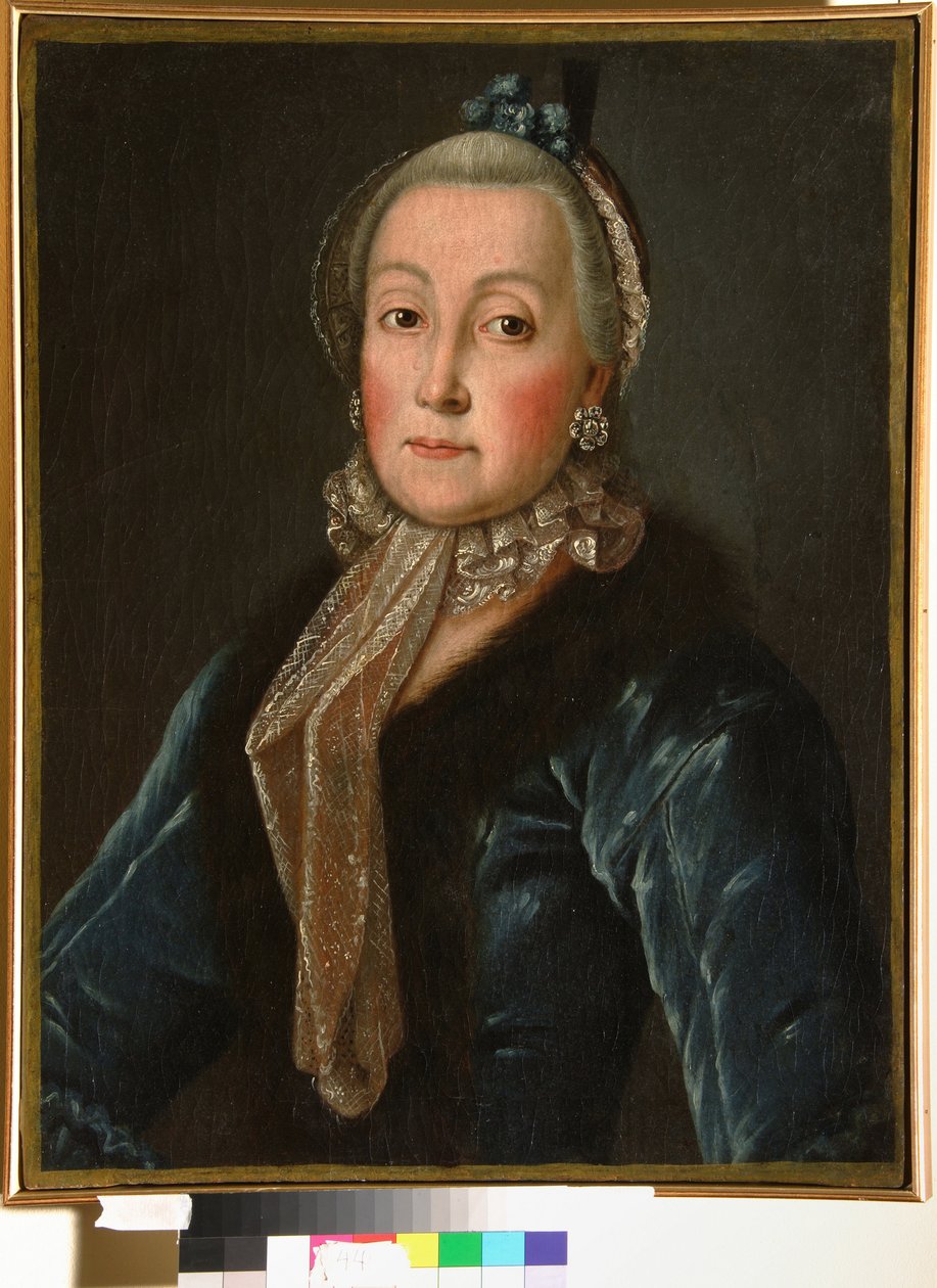 Portrait de la comtesse Anna Danilova Trubetskaya (1710-1780), nee Drutskaya Sokolinskaya - Peinture anonyme, huile sur toile (60x46,5 cm), seconde moitie du 18eme siecle - (Portrait of Countess Anna Danilovna Trubetskaya, born Drutskaya-Sokolinskaya, Oil) 作者 匿名匿名