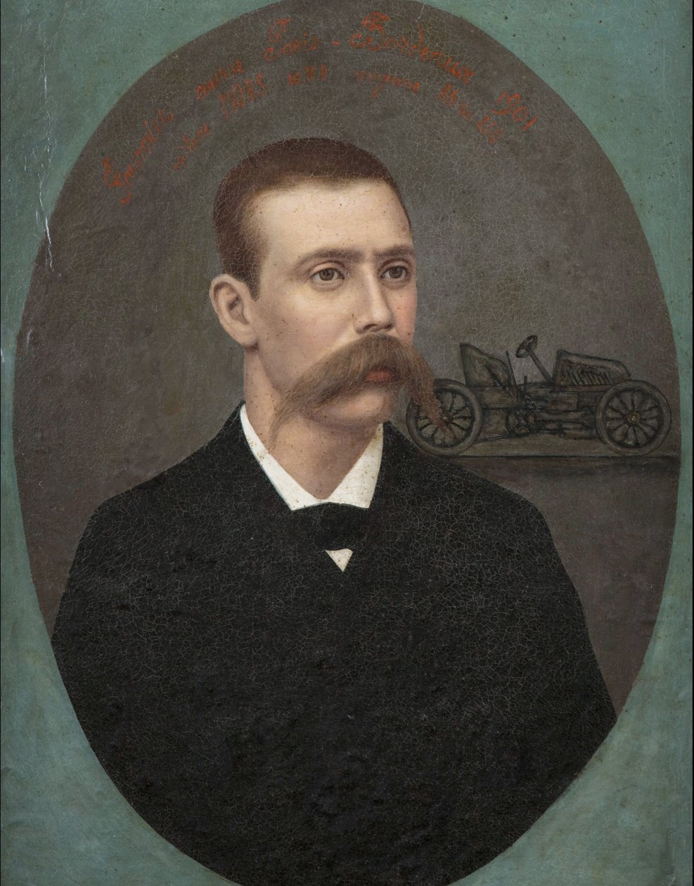 《》法国赛车手亨利·富尼耶（Henri Fournier，1871-1919）的肖像》《匿名绘画》，1901 年私人收藏 作者 匿名匿名