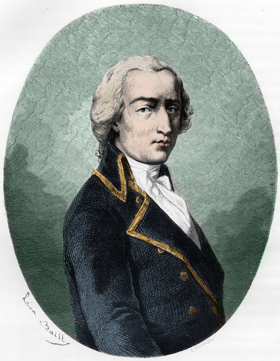 法国士兵GONTAUT BIRON，DUC DE LAUZUN的ARMAND LOUIS肖像 - Armand-Louis de Gontaut Biron Duke of Lauzun (Biron-Lauzun) (1758-1793)的肖像 - 1863年Dupray de La Maheri的《Le Livre Rouge - Histoire De L
