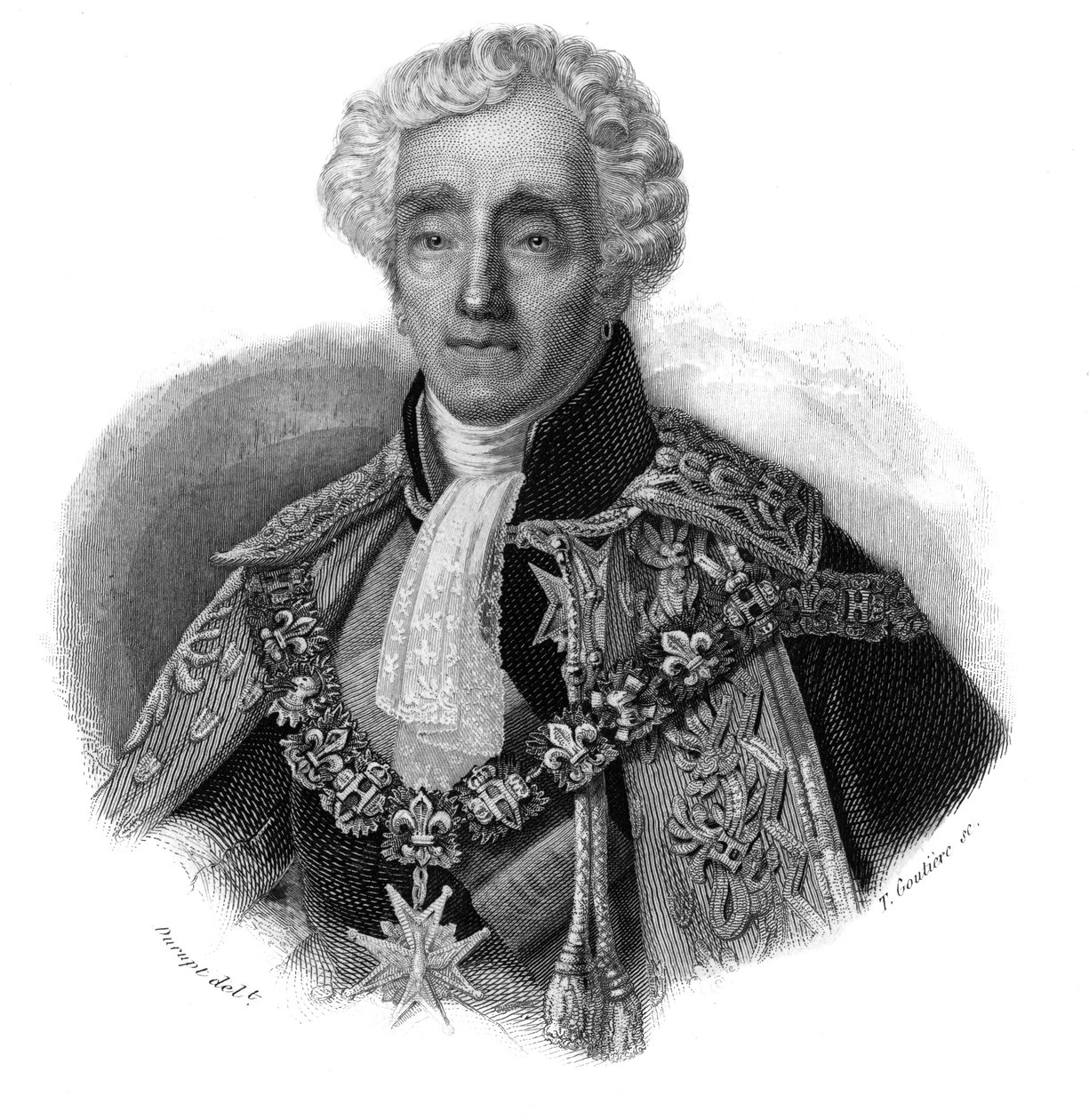 Ambroise Polycarpe La Rochefoucauld Doudeauville (Ambroise-Polycarpe La Rochefoucauld-Doudeauville)(1765-1841)的肖像，载于《有用的人的肖像和历史：所有国家和条件下的男人和女人，他们获得了男人的地位》，出版了 作者 匿名匿名