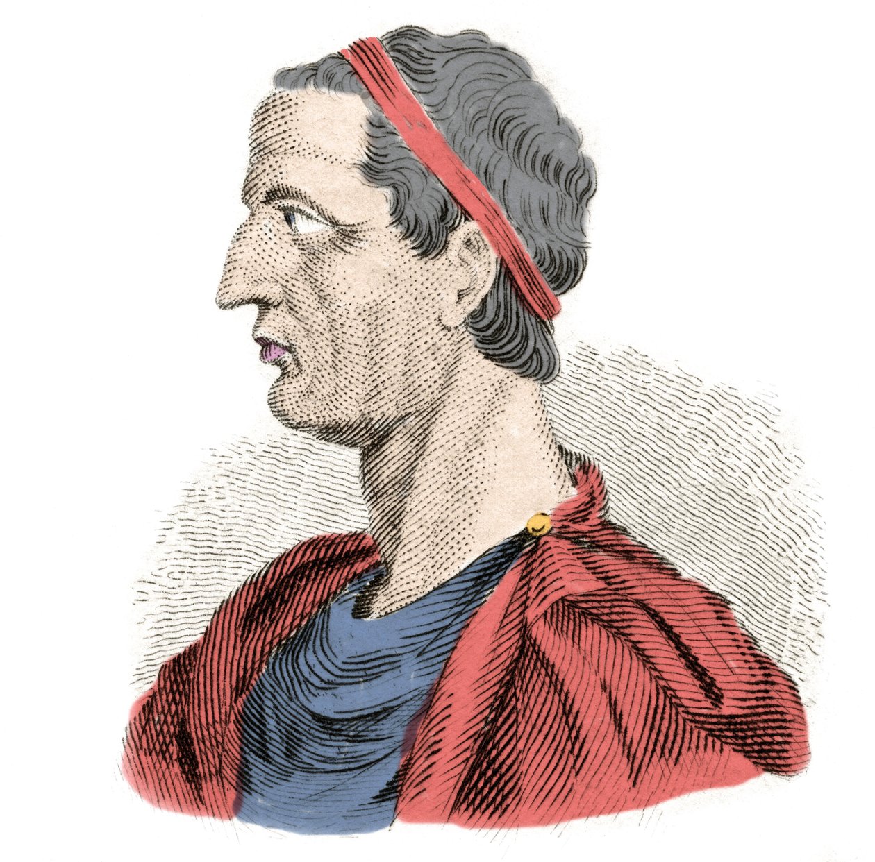 Portrait of Ancus Marcius (Anco Marzio) fourth of the seven legendary kings of ancient Rome. It regained from -641 to -616. Engraving of the 19th century. Milanese 作者 匿名匿名