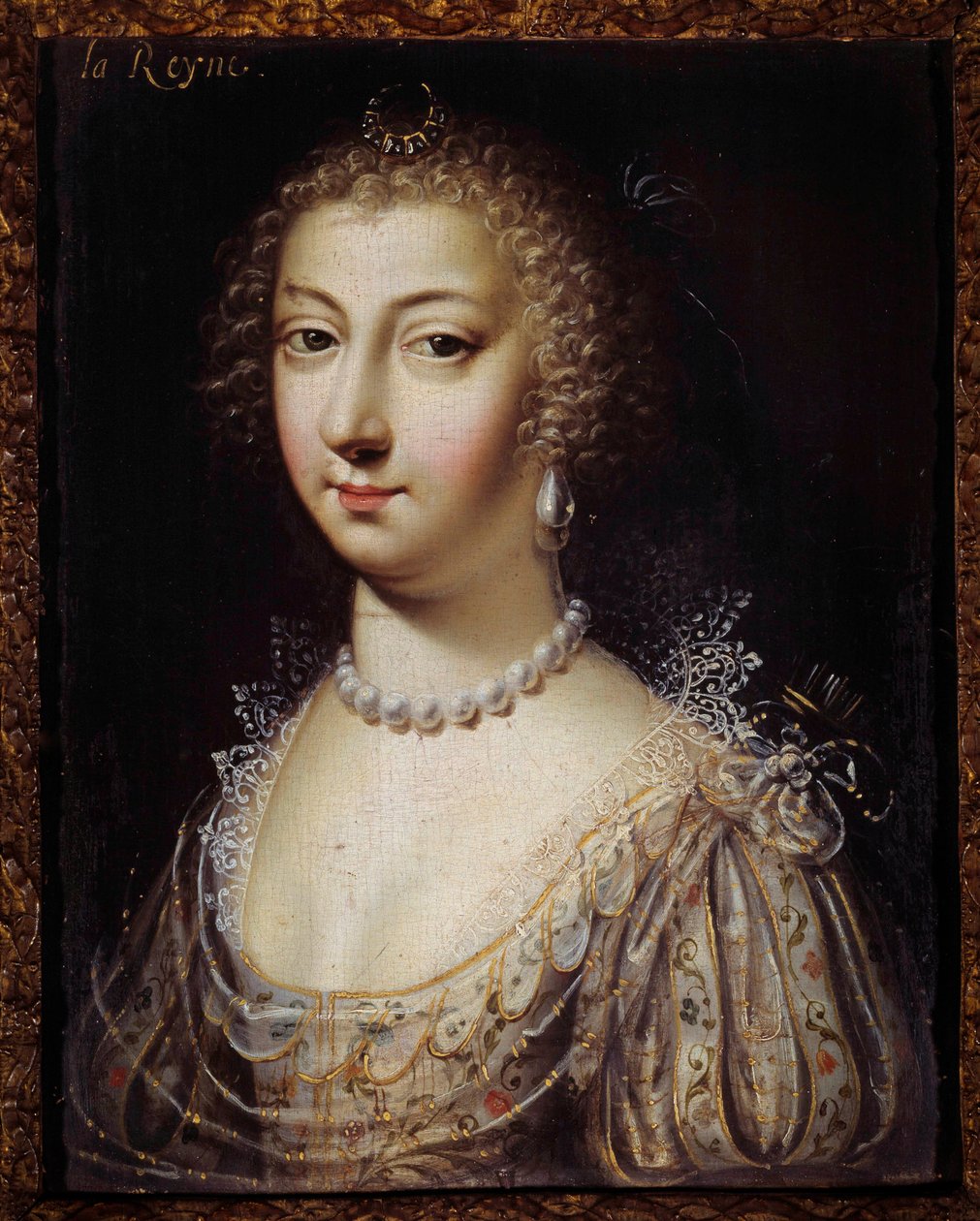 安妮-奥地利(1601-1666)的肖像，法国女王匿名画。17世纪 私人收藏 作者 匿名匿名