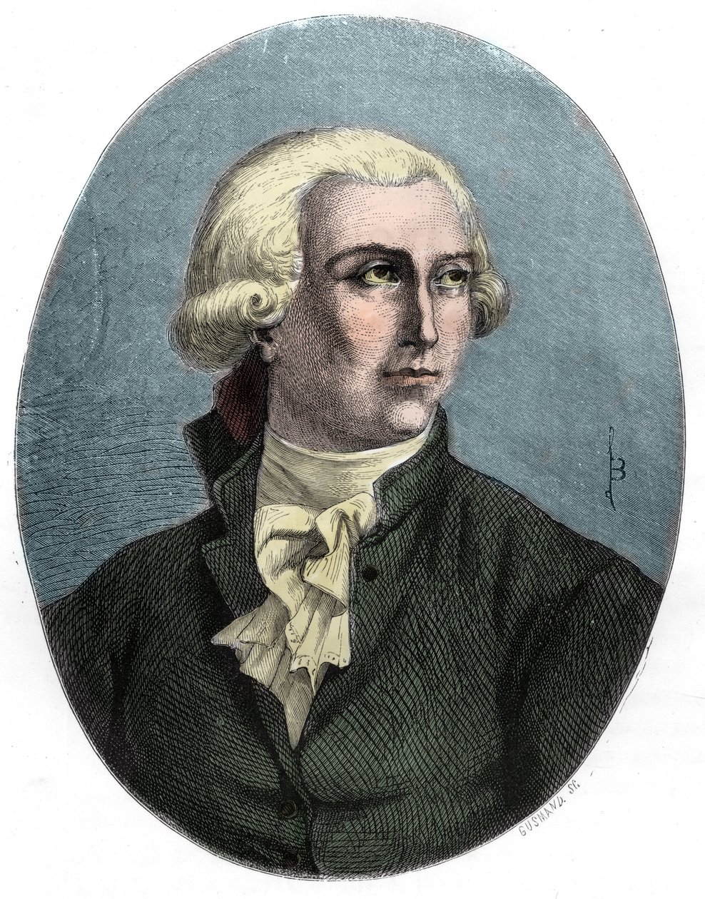 安托万-洛朗-拉瓦锡的肖像--安托万-洛朗-拉瓦锡（1743-1794），法国化学家--1863年的版画，载于Dupray de La Maherie的《Le Livre Rouge - Histoire De L