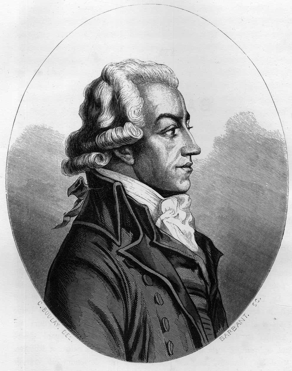 Antoine Pierre Joseph Marie Barnave 的肖像（1761-1793）法国政治家 - 1863 年雕刻在 Dupray de La Maherie 的“The Red Book - Histoire De L