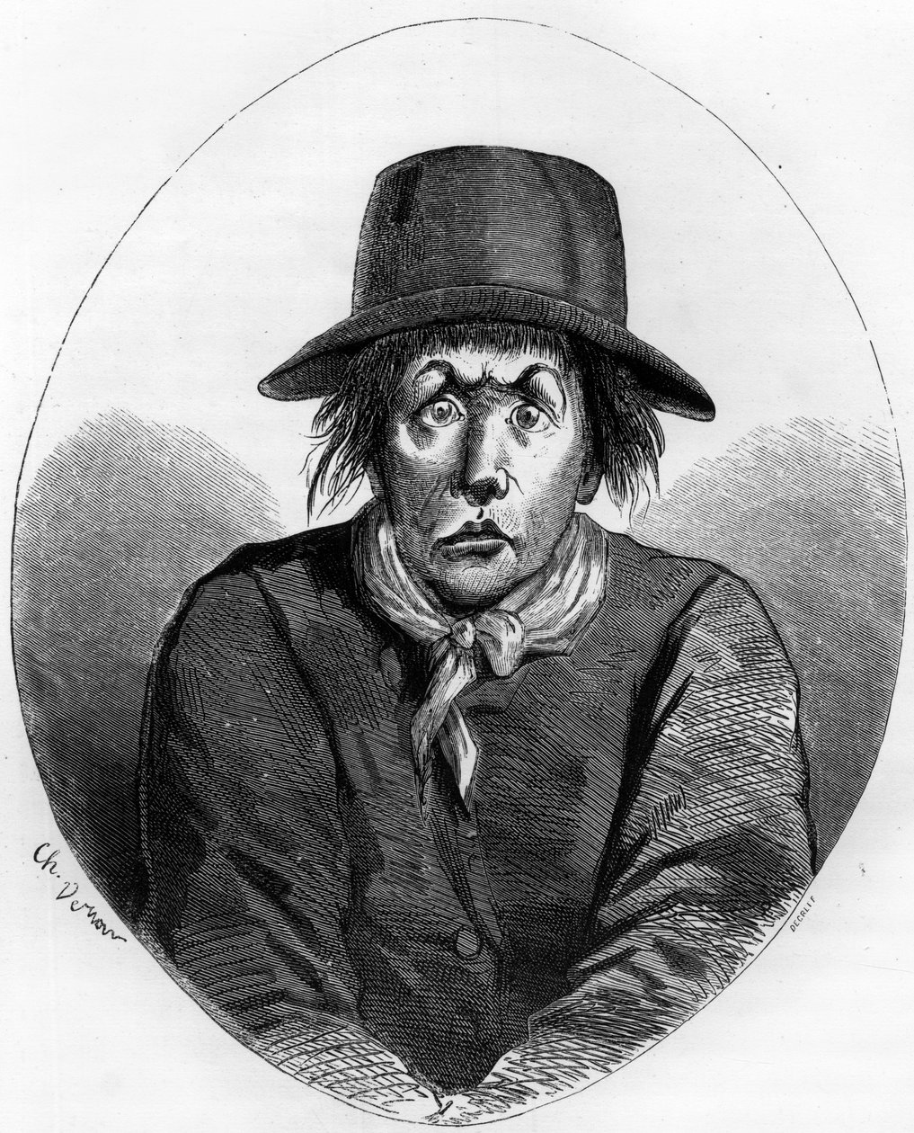 安托万-西蒙（Antoine Simon，1736-1794）的肖像，他是鞋匠大师，也是1793年路易十七在圣殿的监护人--1863年的版画，载于杜普雷-德-拉-马赫里的《红皮书--法国革命史》。私人收藏。 作者 匿名匿名