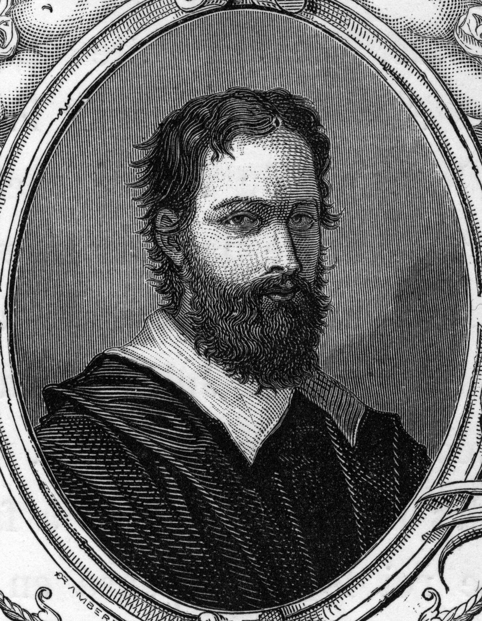 Bartolomeo Ramenghi Bagnacavallo(约1484-1542)的肖像，意大利画家。1859年的雕刻作品，由Armengaud的 "欧洲画廊-意大利"。私人收藏。 作者 匿名匿名