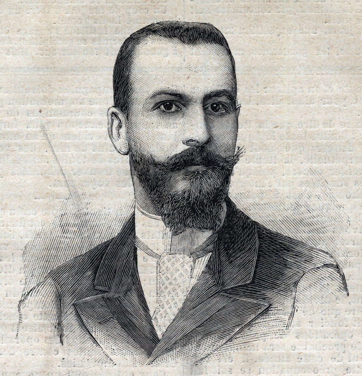 卡西米尔-迈斯特（1867-1957）法国非洲探险家的肖像。雕刻在 "Le Peute Parisien "中。 作者 匿名匿名