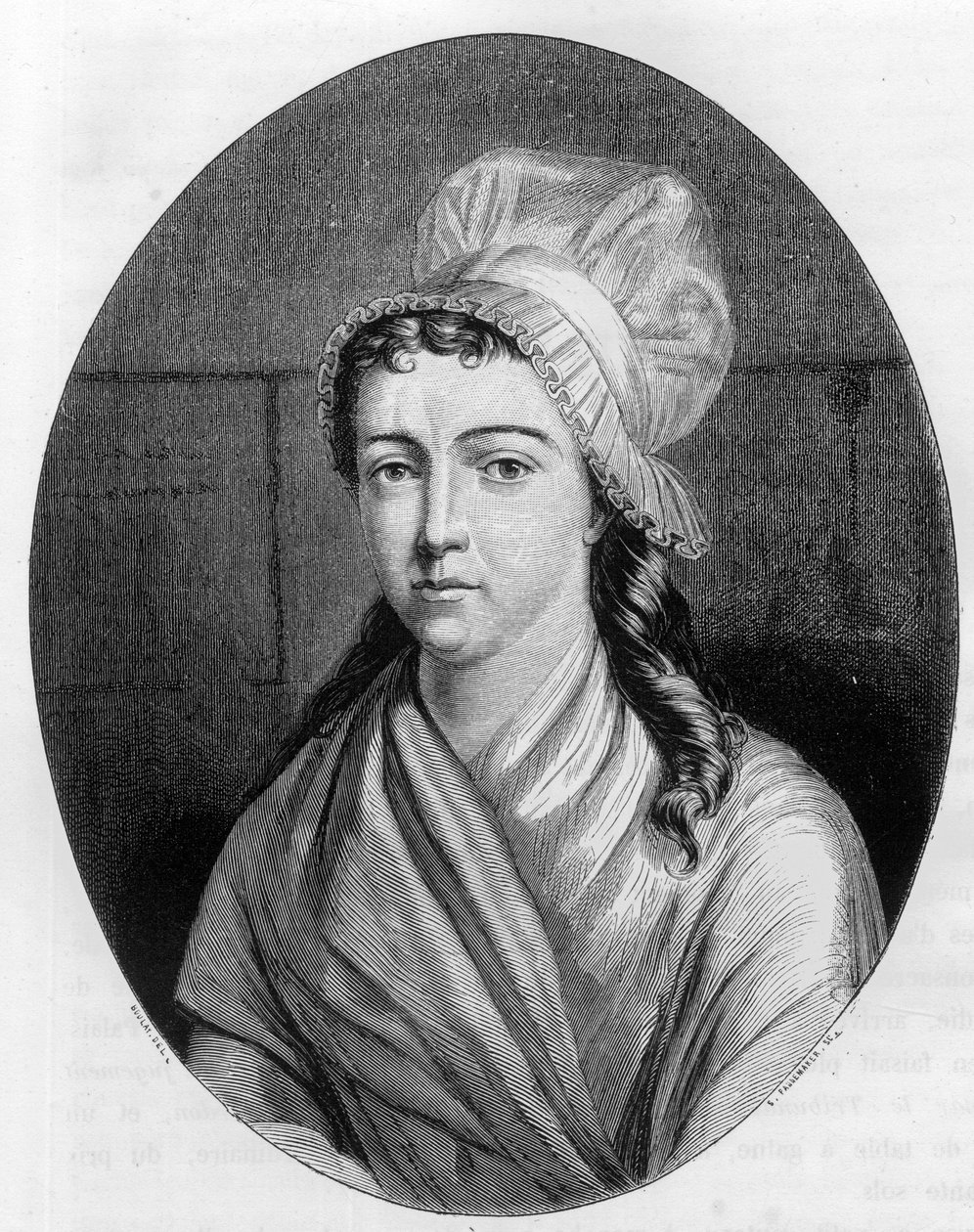 Charlotte Corday 的肖像 (1768 - 1793) - 1863 年在 Dupray de La Maherie 的“Le Livre Rouge - Histoire De L