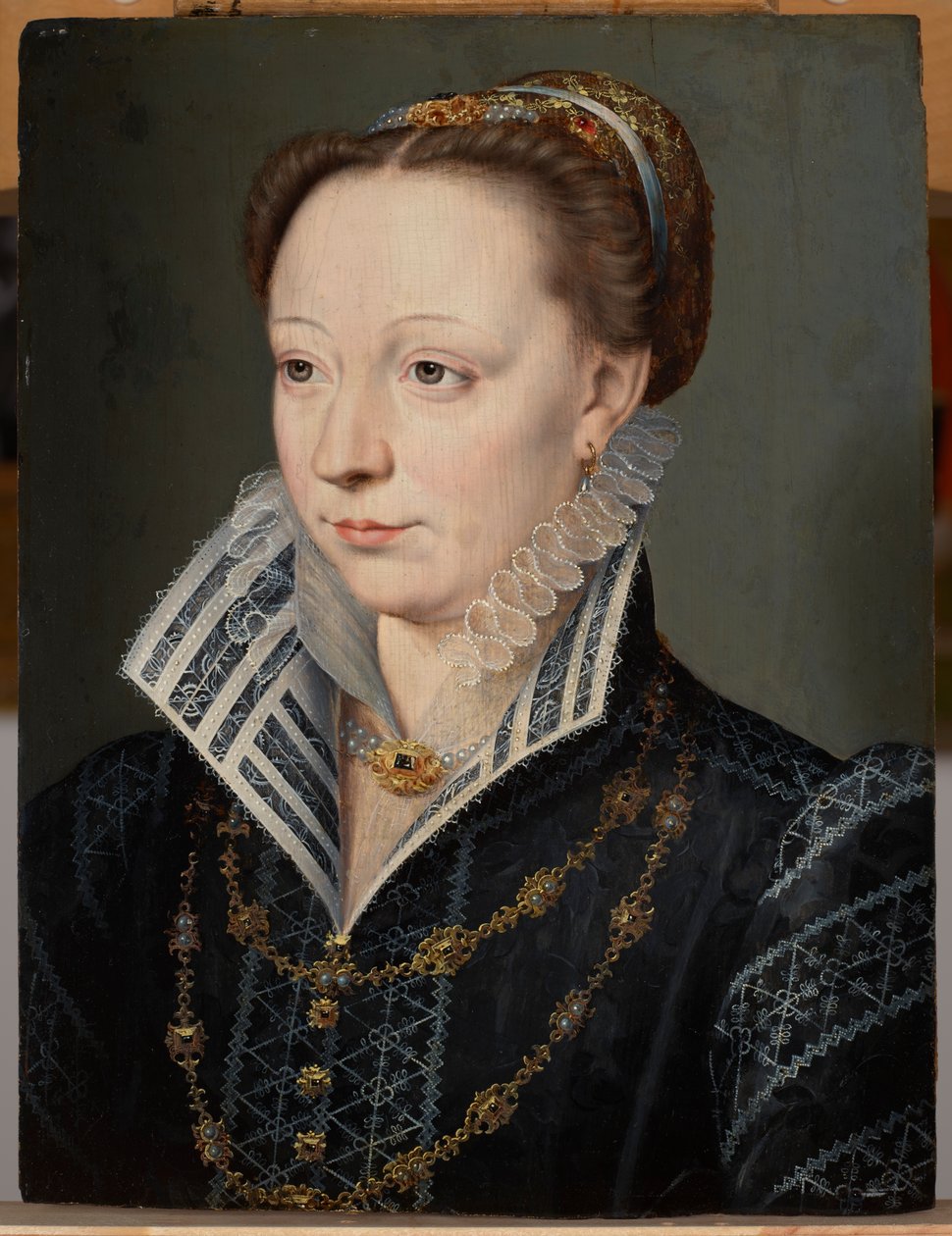 雷茨公爵夫人克劳德-凯瑟琳-德-克莱蒙-通纳尔肖像（1543-1603 年），约 1571 年（油画板） 作者 匿名匿名