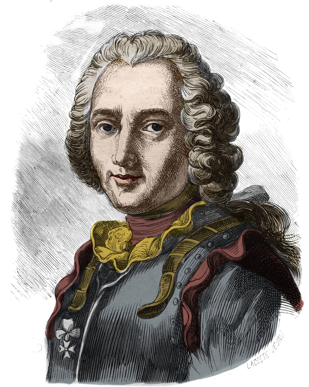 克劳德的肖像，当时的福尔宾伯爵骑士（1656 - 1733）法国水手。19世纪的雕版画。私人收藏。 作者 匿名匿名
