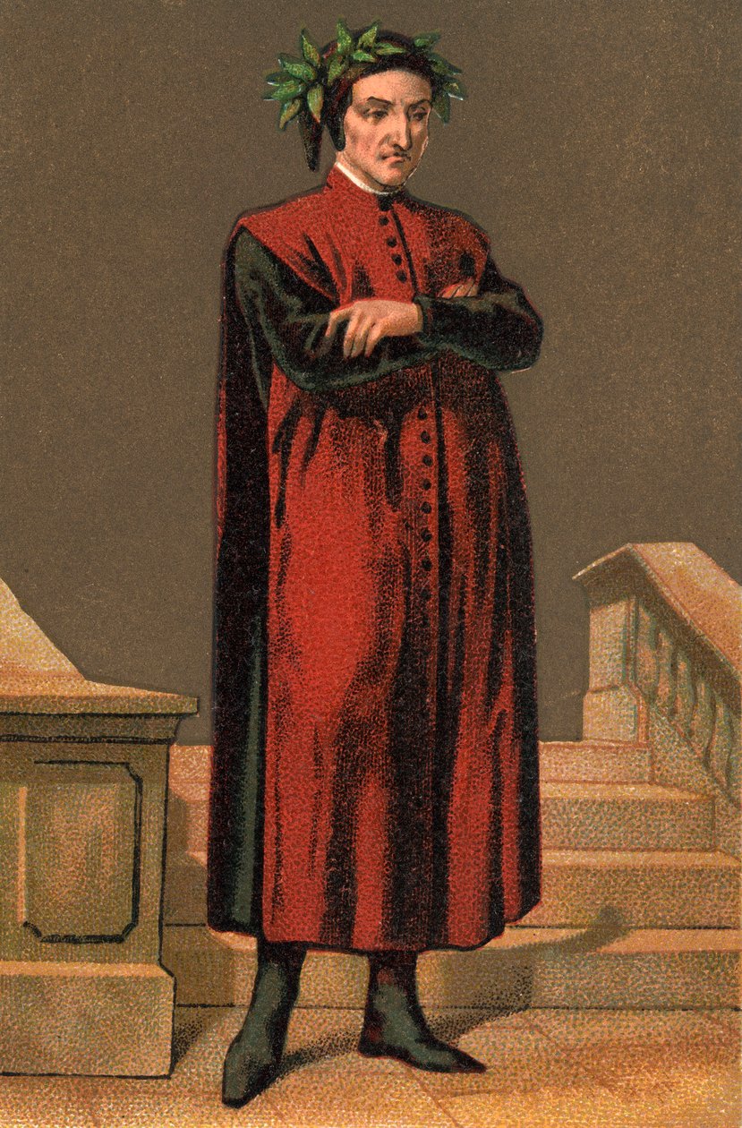DANTE ALIGHIERI（1265-1321）意大利诗人的肖像。 作者 匿名匿名