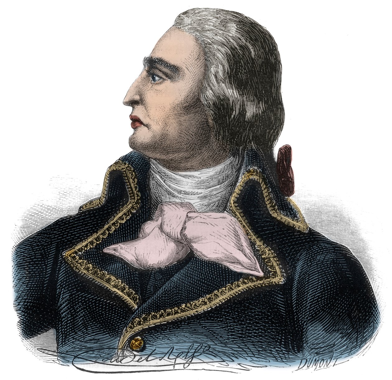 共和军法国将军弗朗索瓦·约瑟夫·韦斯特曼 (1751-1794) 的肖像 - Alphonse de Lamartine (1790-1869) 1865-1866 年在“吉伦特派历史”中雕刻 - 私人收藏 作者 匿名匿名