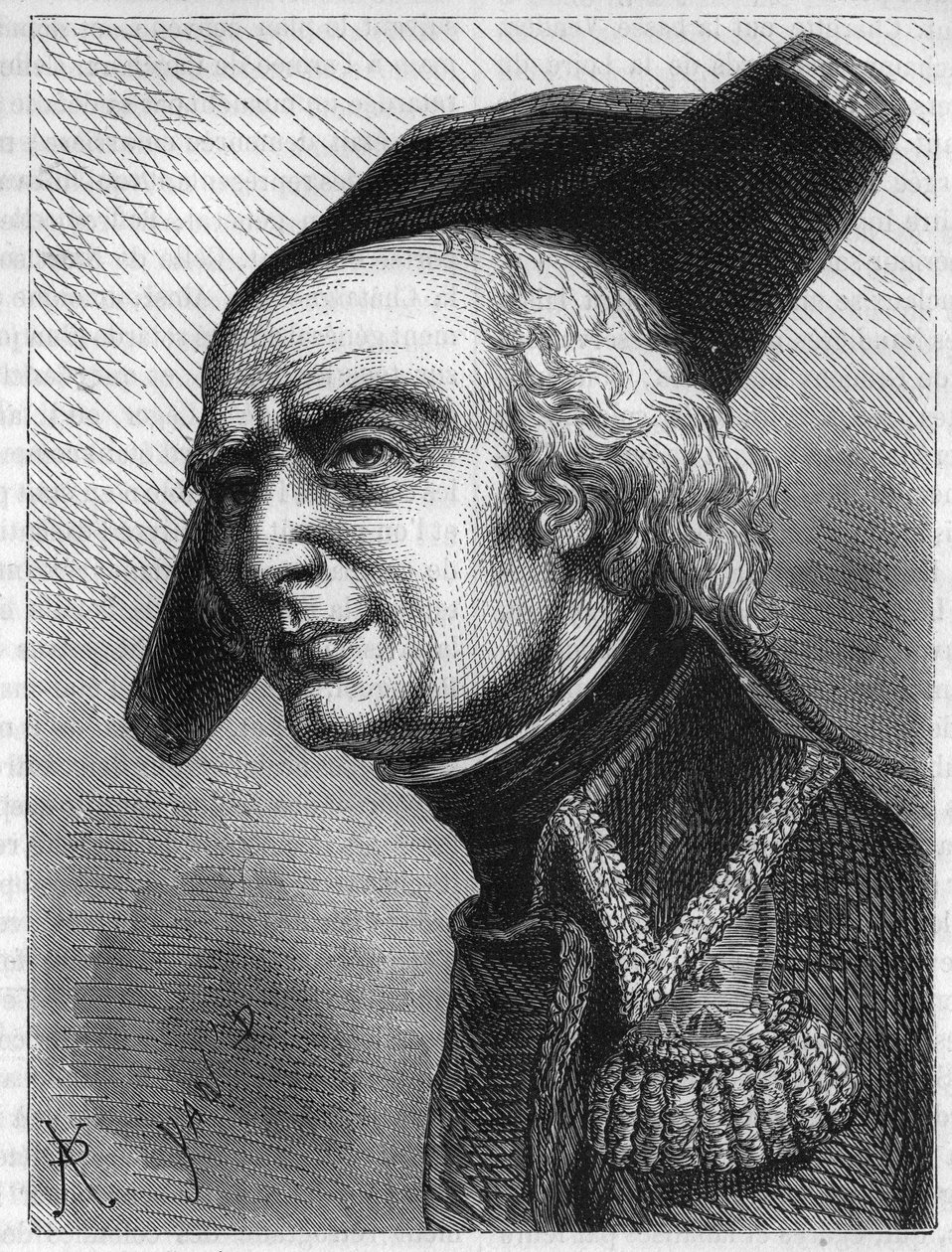吕克·西蒙·奥古斯特·达戈贝尔将军 (1736-1794) 的肖像。 阿道夫·梯也尔 (Adolphe Thiers) 于 1866 年在“法国革命史”中雕刻。 私人收藏。 作者 匿名匿名
