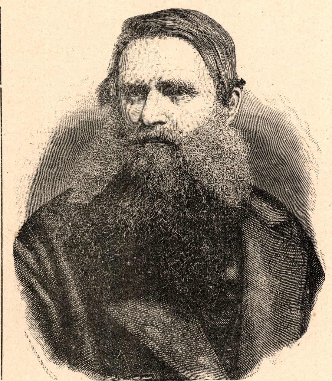 亨利-德佩尔钦（1822-1900）的肖像，耶稣会传教士，非洲上赞比兹（Upper Zambeze）传教区的第一任长官。雕刻在 "Les Missions Catholiques au XIXeme Siecle "中，作者是Louis-Eugene（路易-尤金）Louvet。私人收藏。 作者 匿名匿名