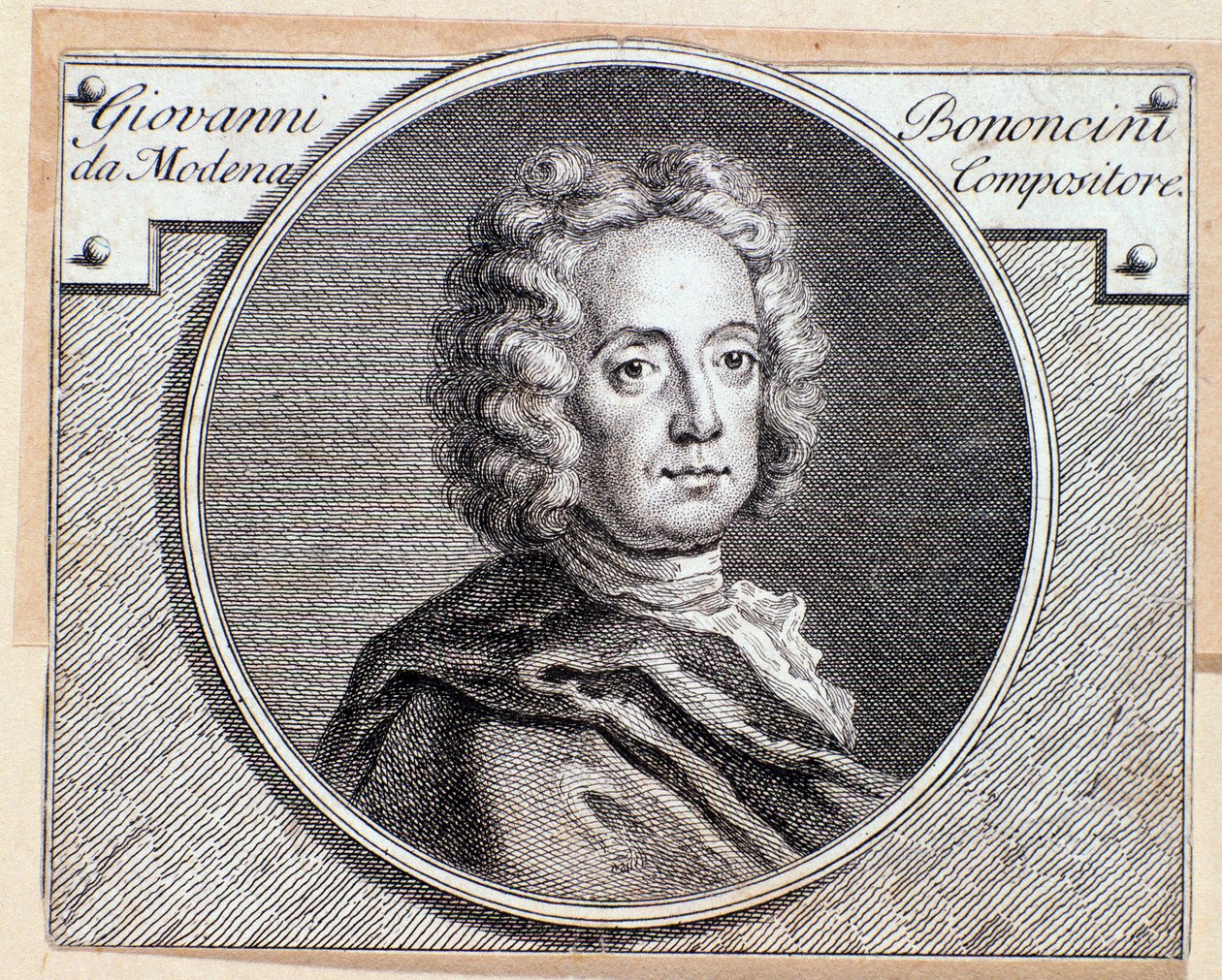 Portrait of Italian baroque composer and cellist Giovanni Battista Bononcini (Engraving. 18th century) 作者 匿名匿名