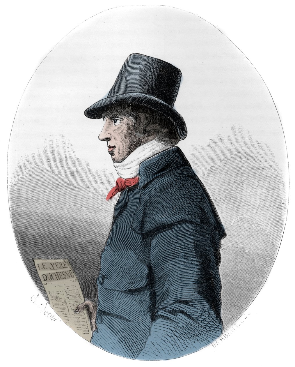 Jacques-Rene Hebert（1757-1794）法国记者和政治家的肖像 - Jacques Rene Hebert（1757-1794）法国记者和政治家的肖像 - 1863年Dupray de La Maherie的《红皮书--法国的埃查法德史》中的雕刻 - 作者 匿名匿名