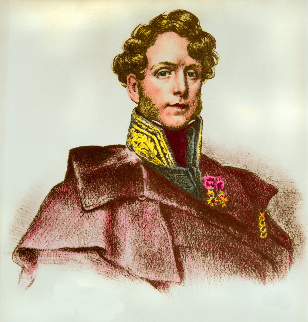 Jacques Boucher de Perthes (Jacques Boucher de Crevecoeur)(1788-1868)的肖像，Privee收藏的海关主任和史前学家 作者 匿名匿名