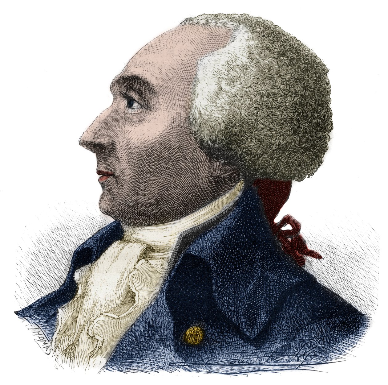 Jacques Rene Hebert (1757-1794)法国记者和政治家的肖像--Alphonse de Lamartine (1790-1869)的 "Histoire des Girondins "中的版画，1865-1866 --私人收藏 作者 匿名匿名