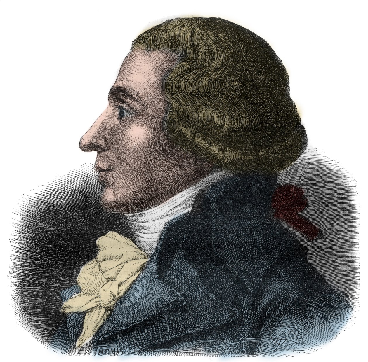 让-巴蒂斯特-博耶-冯弗雷德（Jean-Baptiste Boyer-Fonfrede）（1766-1793）的肖像，法国政治家--议会代表，它属于吉隆德派--阿尔方斯-德-拉马丁（1790-1869）的《吉隆德史》中的版画1865-1866--私人 作者 匿名匿名