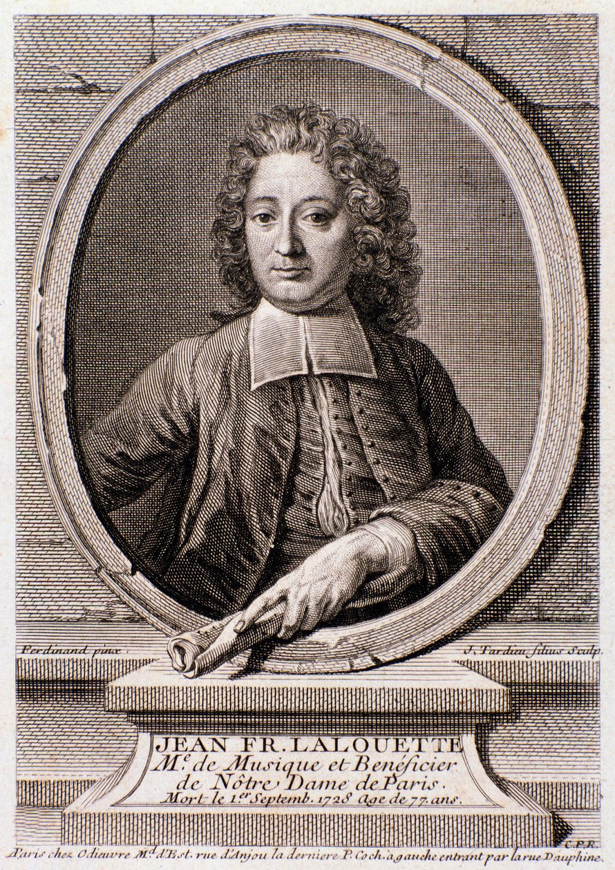 Jean Francois Lalouette (1651-1728)英国作曲家和导演的肖像 雕刻。18世纪。米兰私人收藏 作者 匿名匿名