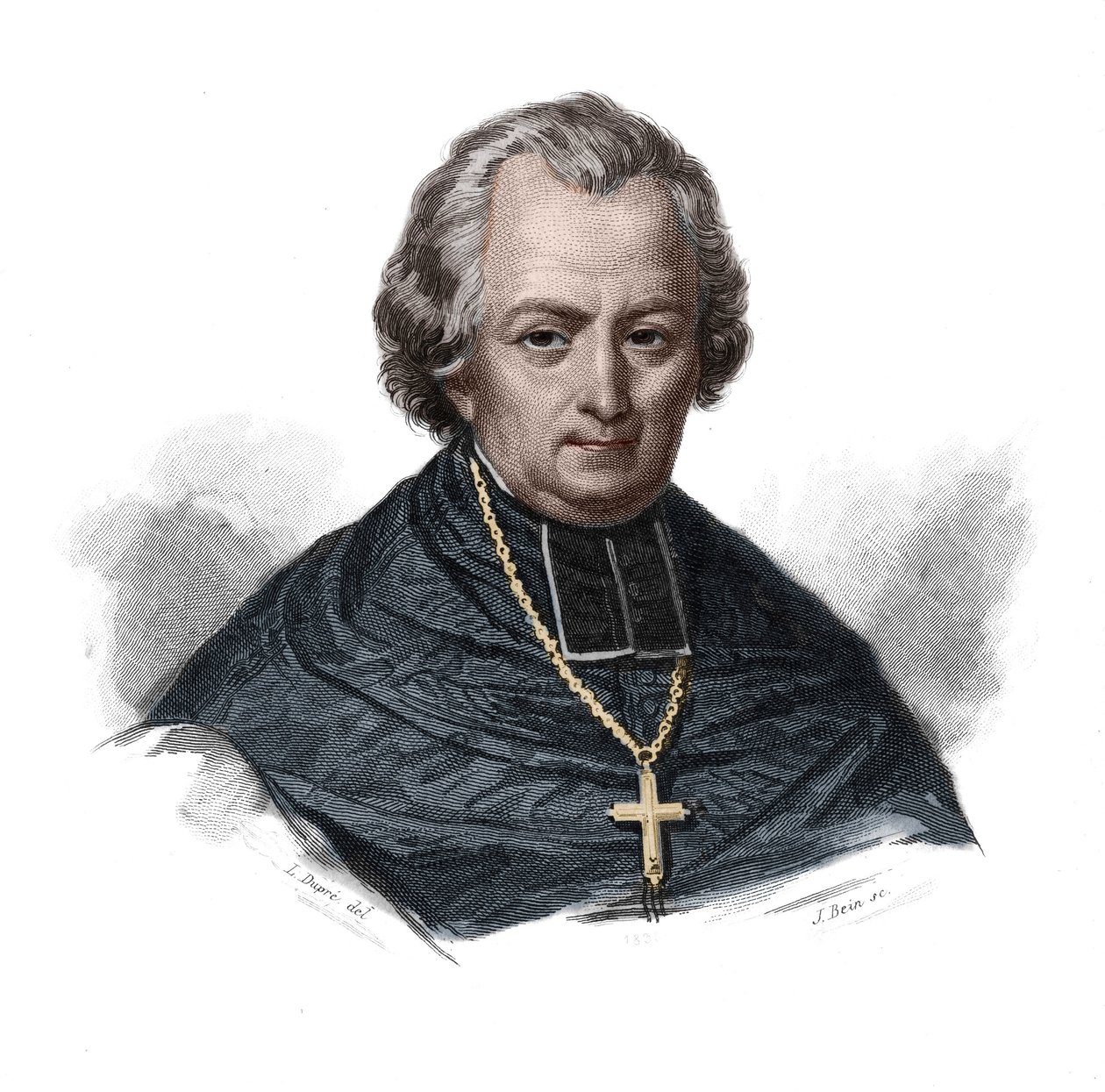 Jean Lefebvre de Cheverus (1768-1836) 法国红衣主教，波尔多大主教的肖像，载于 "有用的人的肖像和历史：所有国家和条件下的男人和女人，他们获得了对人的认可的权利 "出版和发行。 作者 匿名匿名