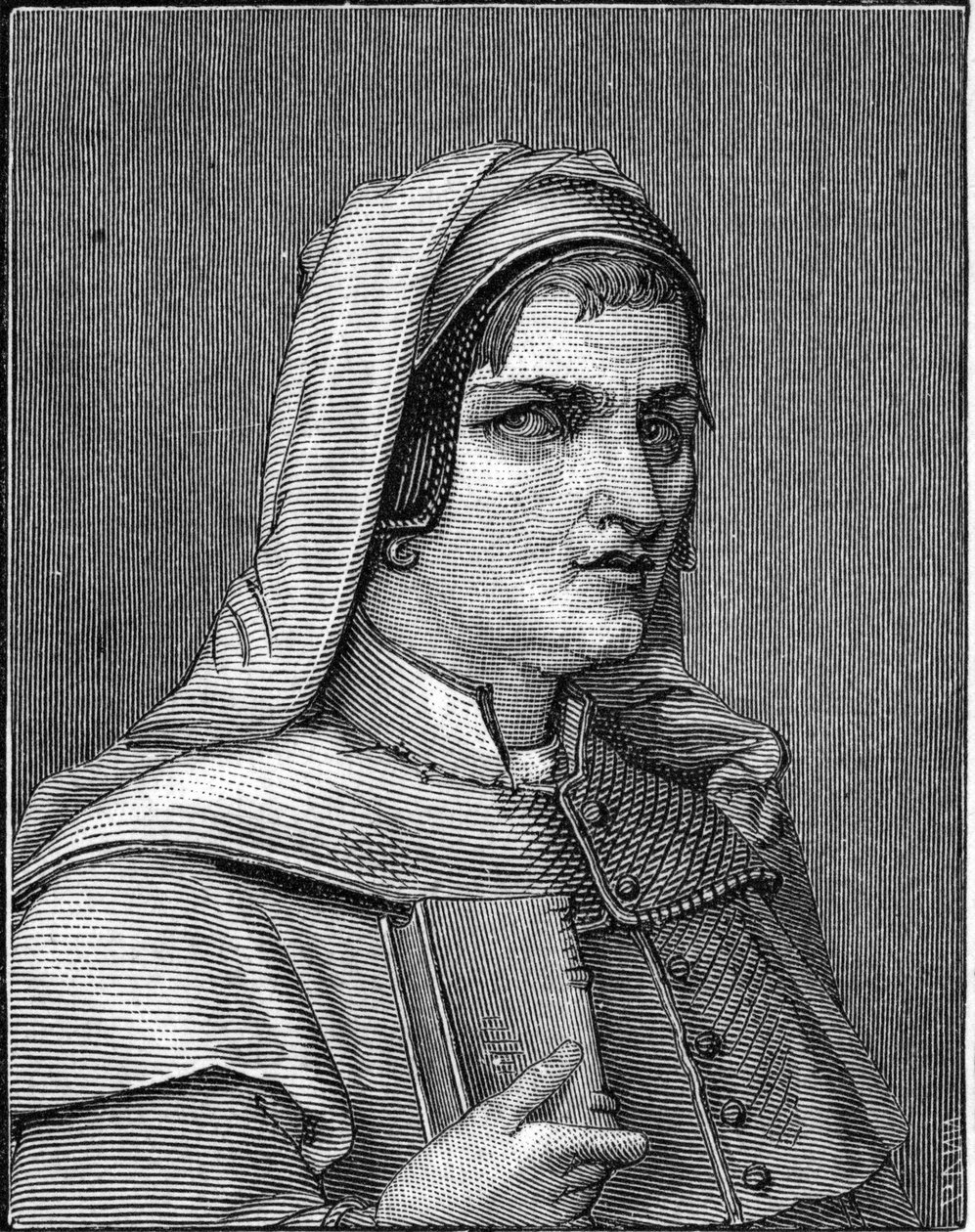 Lelio Orsi (1511-1587)的肖像，意大利画家。1859年在Armandaud的 "欧洲画廊-意大利 "的雕刻。私人收藏。 作者 匿名匿名