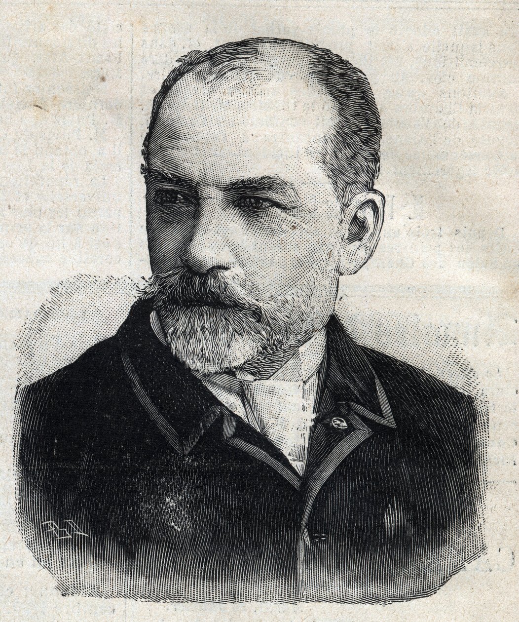 Leon Bonnat (1833-1922)的肖像，法国画家，当时是法国艺术家协会的主席。雕刻在 "Le Peute Parisien "上。 作者 匿名匿名