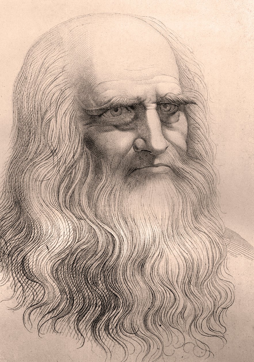 达芬奇（Leonard de Vinci）（1452 - 1519）的肖像来自他的自画像。 作者 匿名匿名