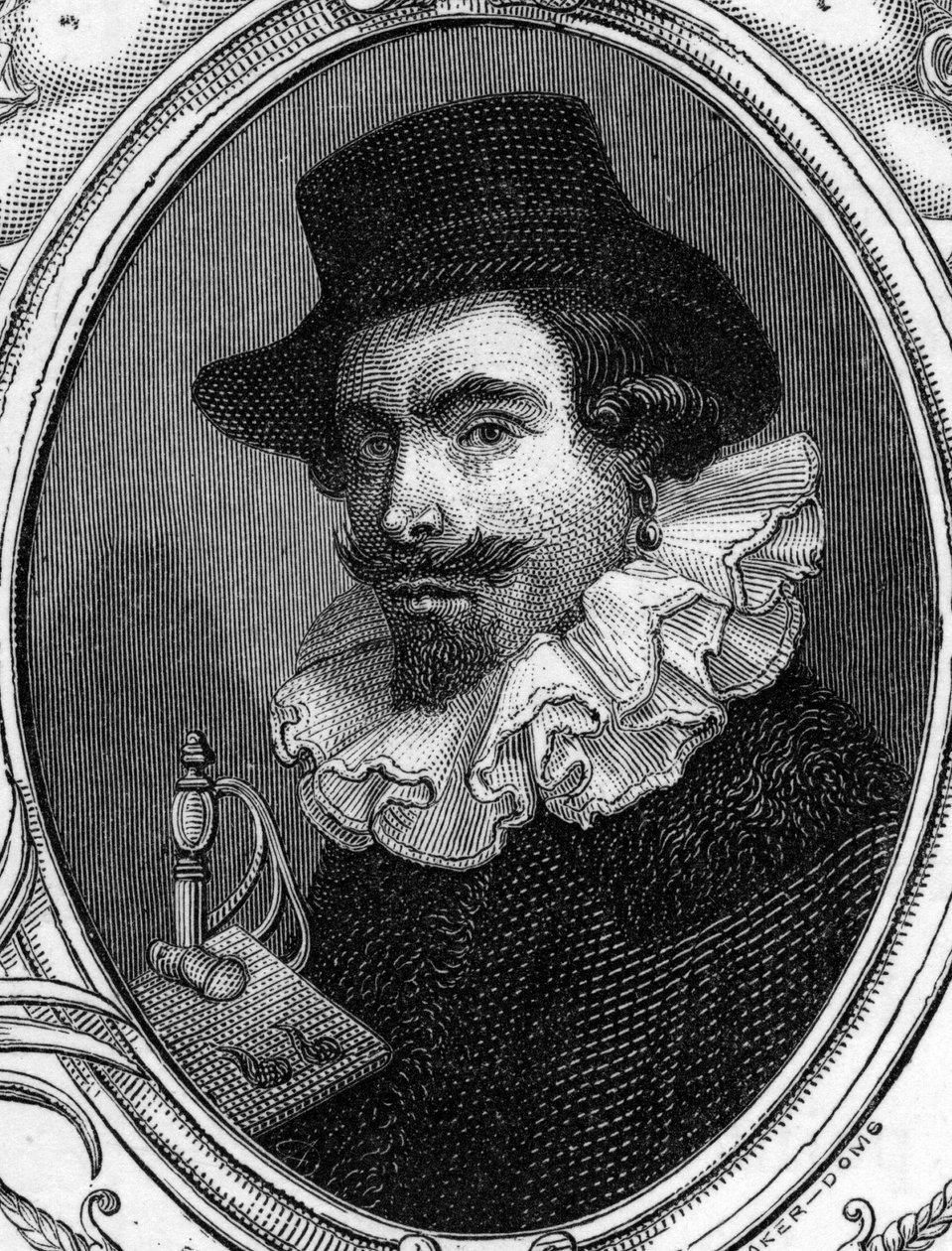 意大利画家Leonello Spada（1576-1622）的肖像。1859年雕刻于 "欧洲的画廊-意大利"，由armengaud制作。私人收藏。 作者 匿名匿名
