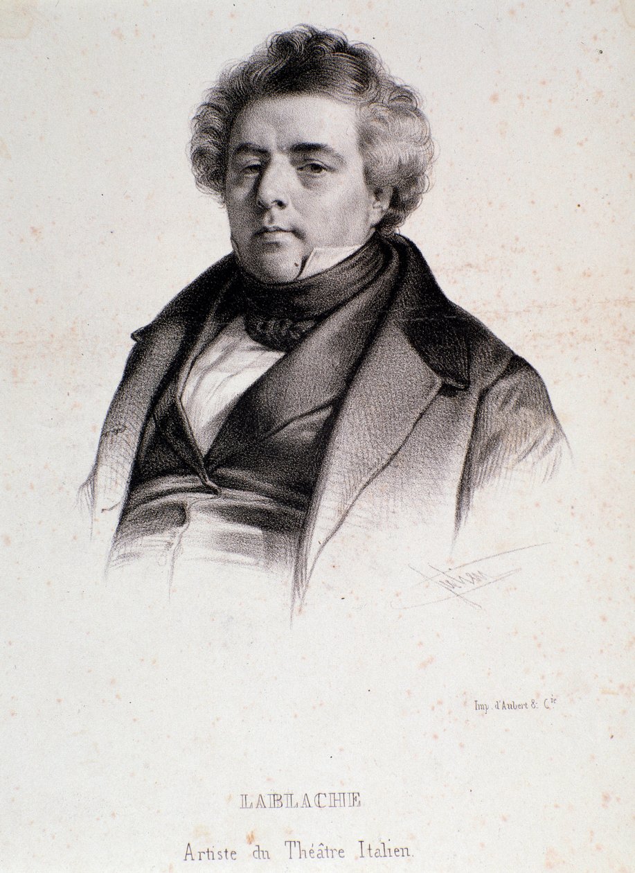 Luigi Lablache (1794-1858) 意大利和法国歌剧歌手的肖像 雕刻。19世纪。米兰私人收藏 作者 匿名匿名