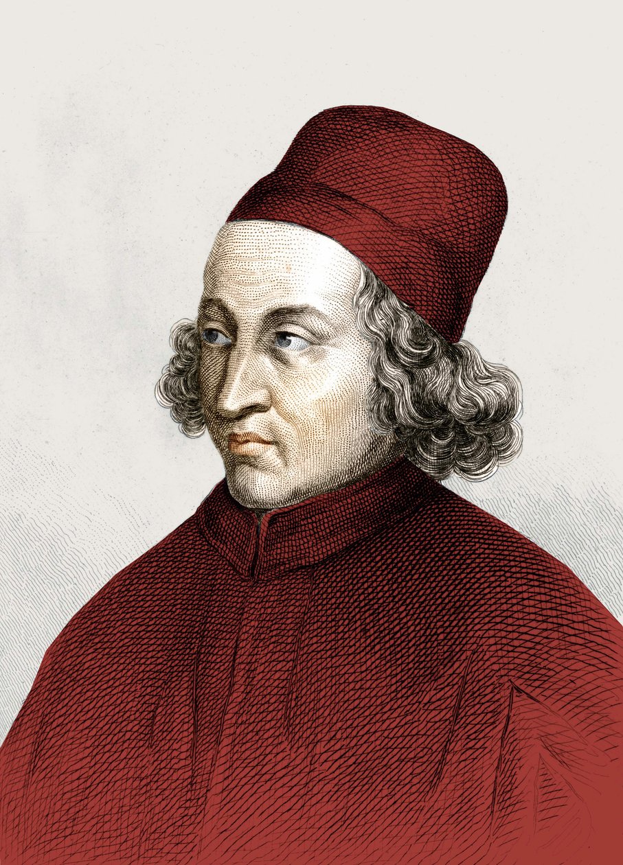 Portrait of Marsilio Ficino, dit en francais Marsile Ficin (1433 - 1499), engraving 18th century. 作者 匿名匿名