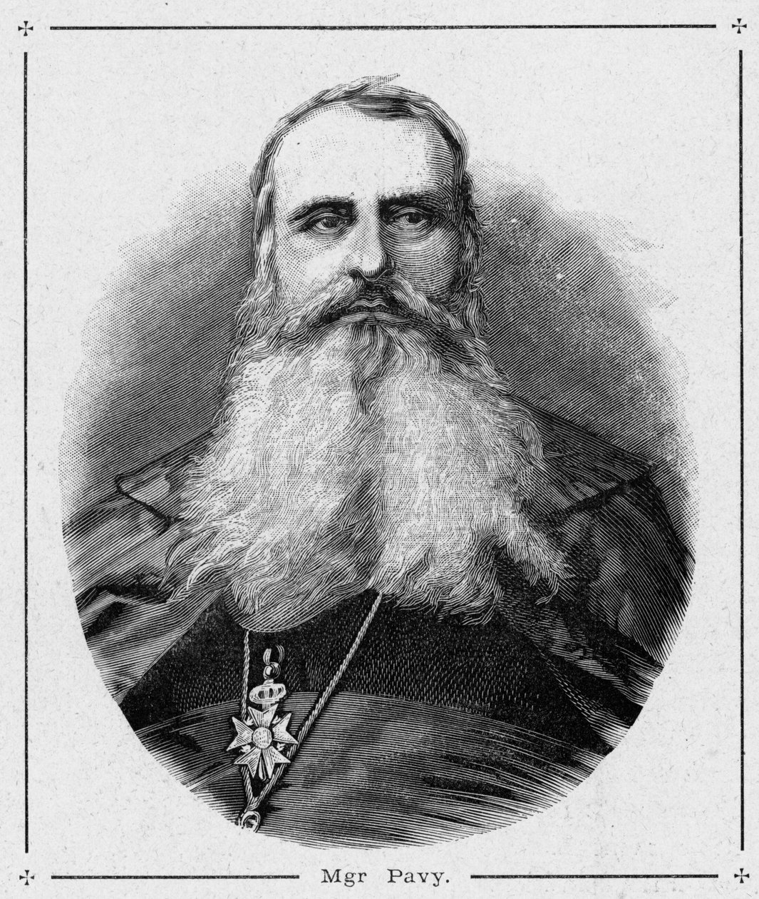 路易-安托万-奥古斯丁（Louis Antoine Augustin）-帕维（1805-1866）主教的肖像，阿尔及尔的牧师。路易-尤金(Louis Eugene)-卢韦(Louvet)在 "Les Missions Catholiques au XIXeme Siecle "中的雕刻，私人收藏。 作者 匿名匿名